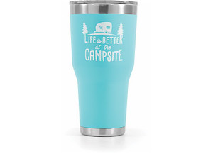 Camco - Life Is Better At The Campsite Tumbler Painted Cool Blue 30oz - 53058