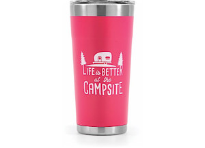 Camco - Life Is Better At The Campsite Tumbler Painted Coral Pink 20oz - 53061