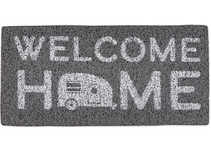 Camco - Life Is Better At The Campsitestep Rug Pvc Scrub 17.5in X 18in Gray Welcome Home - 53196
