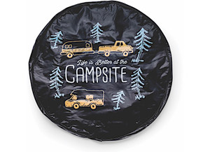 Camco - Life Is Better At The Campsite Sparetire Cover F_29in Vinyl Black Sketch 3color - 53293-P