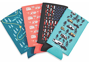 Camco - Life Is Better At The Campsite Skinny Can Holders 4pack - 53309