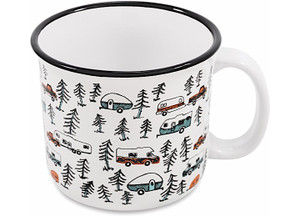 Camco - Life Is Better At The Campsite  Ceramic Mug White Sketch - 53383