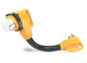 Camco - 50m Amp Std/50f Amp Locking Adapter Powergrip 90 Degree 18in - 55562
