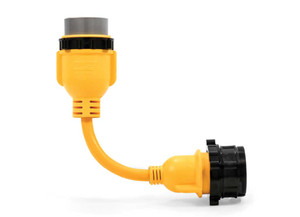 Camco - Powergrip Marine  Dogbone 12in 50amlocking/30aflocking Yellow/black - 55625