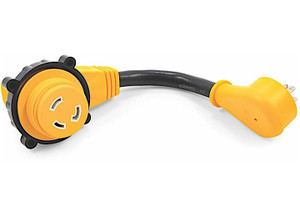 Camco - 15am/30af Powergrip 12in Dogbone 90m/90flocking Adpter - 55636