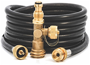 Camco - Camco Brass Tee W/3 Ports W/ 12ft Hose - 59103