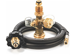 Camco - Camco Brasstee W/4 Ports W/5ft Hose Clamshell - 59125