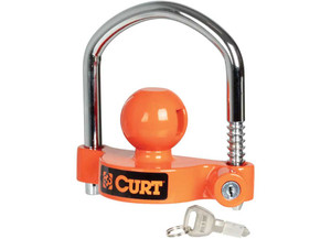 Curt - Universal Trailer Coupler Lock Hardened Steel W/chrome Plated Ulock  Keyed Alike - 23090-KA