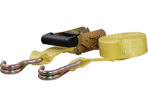 Curt - (single)ratchet Strap 5000/1667 14ft X 1.5in Yellow W/yellow Zinc Jhooks - 83036