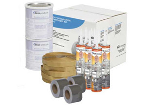 Dicor - Kit2 Gal Water Based Adhesive 150 Ft Butyl Tape 150 Ft Fleece Tape Six Tubes  Lap Sealant White - 435-CK-W
