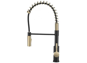 Dura Faucet - Streamline Coil Pulldown Rv Kitchen Faucet  Matte Black/matte Gold - DF-MK504SLK-MBMG