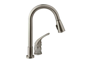 Dura Faucet - Pulldown Rv Kitchen Faucet  Brushed Satin Nickel - DF-NMK503-SN