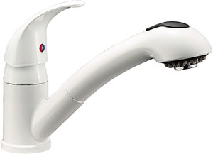 Dura Faucet - Designer Pullout Rv Kitchen Faucet  White - DF-NMK852-WT