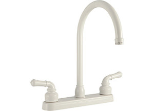 Dura Faucet - Jspout Rv Kitchen Faucet  White - DF-PK330HC-WT