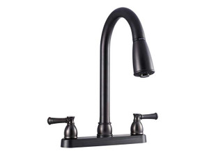 Dura Faucet - Nonmetallic Dual Lever Pulldown Rv Kitchen Faucet  Venetian Bronze - DF-PK350L-VB