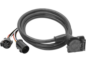 Draw-Tite - 90 Degree 5th Wheel Adapter Harness 7way Flat Pin Connector Assembly 9ft Gm Ford Dodge Toyota - 50-97-410