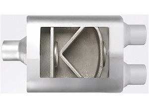 Different Trends - 4.00inx10.00inx13.00in Center/dual Flowsound Muffler 3.00in Id / 2.50in Od - 830402