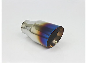 Different Trends - 3.50in Angle Double Wall/ Blue Flame Exhaust Tip 2.25in Id / 3.50in Od - DT-24017BF