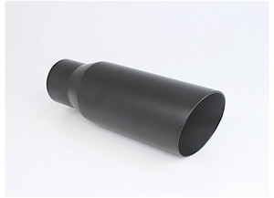 Different Trends - Black Powder Coated 12in Double Wall Angle Blk Exhaust Tip 2.50in Id / 4.00in Od - DT-25038DWBK