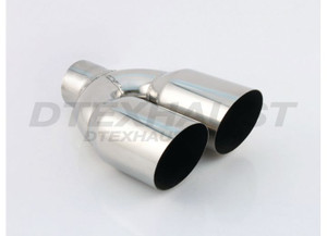 Different Trends - Dual Angle Cut Ss Exhaust Tip 2.50in Id / 3.50in Od - DT-25088DL