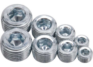 Edelbrock - Pipe Plug Kit Allen Head Set Of 8 Clear Anodize - 8052