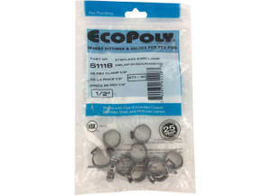 Esco Elkhart Supply - 1/2in Pex  Ss Clamps 10pack - 61118