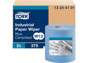 TORK - Industrial Paper Wiper Centerfeed 4ply 11x15.75 Paper Blue 2 Rolls X 375 Sheets - 13244101