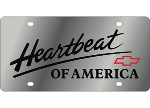 Eurosport - Black Letters Heartbeat Of America With A Red Bowtie On A Stainless Steel Plate - 1311-1