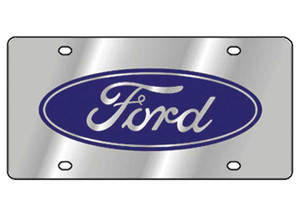 Eurosport - Blue Ford Oval On A Mirror Stainless Steel Plate - 1501-1