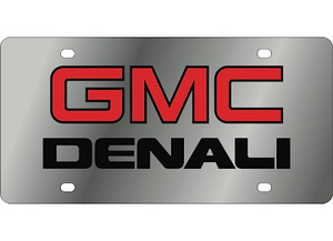 Eurosport - Red Gmc Logo Above Black Letters Denali On A Stainless Steel Plate - 1605-1