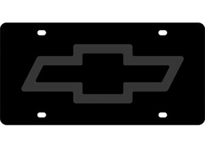 Eurosport - Blk Ss Plate W/ Blk Chevy Logo - 3301-7