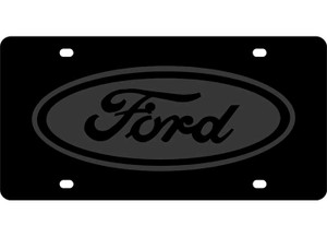 Eurosport - Blk Ss Plate W/ Blk Ford Logo - 3501-7