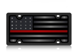 Eurosport - Carbon Steel Plate Blacked Out Usa Flag  Black Opaque/matte Black/black Mir W/red - LS3110R-1