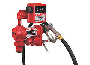 Fill-Rite - 12v Dc 15 Gpm Fuel Transfer Pump With Mechanical Meter & Manual Nozzle - FR1211H