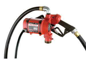 Fill-Rite - 12/24v Dc 25 Gpm Fuel Transfer Pump With Automatic Nozzle Diesel - NX25-DDCNB-AA