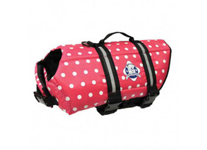 Fido Pet - Xxs  Pink Polka Dot Nylon Dog Life Jacket - PP1100