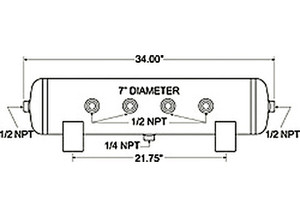 Firestone - Air Tank 5 Gall 7 Port - 9248