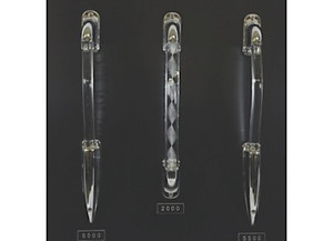 Fleming Sales - Brite Bar 12in Led Illuminted Swirl Clear Acrylic Exterior Grab Handle - 2000LW