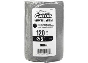 Gator Finishing - Apx Ultrafilm Stickon Sanding Discs Psa Gray 120 Grit 5 In 100 Pk - 391485