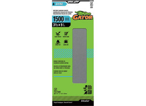 Gator Finishing - Clampon Waterproof Sanding Sheets 1500 Grit 32/3 In X 9 In 5 Pk - 8269043