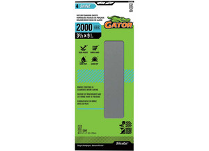 Gator Finishing - Clampon Waterproof Sanding Sheets 2000 Grit 32/3 In X 9 In 5 Pk - 8270043