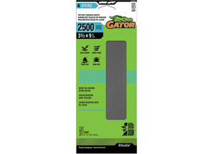 Gator Finishing - Clampon Waterproof Sanding Sheets 2500 Grit 32/3 In X 9 In 5 Pk - 8322043