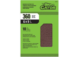 Gator Finishing - Sanding Hand Pad Maroon 360 Grit 6 In X 9 In 10 Pk - 8327035