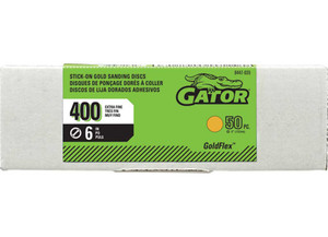 Gator Finishing - Stickon Sanding Discs Gold 400 Grit 6 In 50 Pk - 8447035