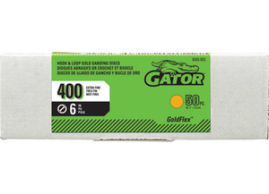 Gator Finishing - Hook And Loop Sanding Disc Gold 400 Grit 6 In 50 Pk - 8505035