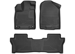 Husky Liner - 1924 Passport Front & 2nd Row Weatherbeater Floor Liner Black - 93781