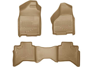 Husky Liner - 0208 Ram 1500 Quad/0309 Ram 2500/3500 Quad Cab Weatherbeaters Front & 2nd Seat Floor Liners Tan - 98033