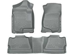Husky Liner - 0713 Silverado/sierra 1500/0714 2500/3500 Crew(not W/manual Shifter)front & 2nd Seat Flr Lnrs Grey - 98202