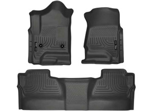Husky Liner - 1417 Silverado/sierra Crew Cab Front/2nd Seat Floor Liners 2nd Row Only Covers Footwell Black - 98231