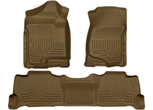 Husky Liner - 0714 Escalade/tahoe/yukon(not Hybrid)w/2nd Row Bucket Front & 2nd Seat Floor Liner Tan - 98253